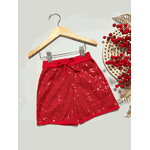 Short Infantil Paetê Vermelho