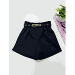 Short Alfaiataria Com Cinto Preto