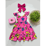 Vestido Infantil Florido Pink