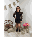 Vestido Manga Tule Bufante Longa