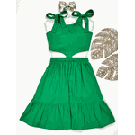  Vestido Recorte Verde