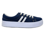 Sapatênis Casual Feminino Leve e Confortável Para o Dia a Dia Cor Azul Marinho Mod. 150