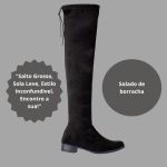 Bota Feminina Cano Longo Salto Confortável