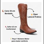 Bota Feminina Texana Cano Alto Country Rodeio