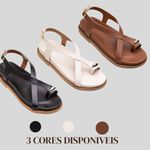Sandalia Papete Flat Feminina Tiras Luxo Tendencia Moda