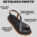 Sandalia Papete Flat Feminina Tiras Luxo Tendencia Moda