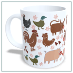 Kit - 6 Canecas Coleção Animais Brancas