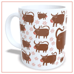 Kit - 6 Canecas Coleção Animais Brancas