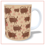 Caneca Vacas Laranja Claro