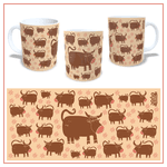 Caneca Vacas Laranja Claro