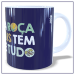 Caneca Tem de Tudo Porcelana Branca/Azul - Estilo Country | João Rural