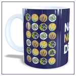 Caneca Tem de Tudo Porcelana Branca/Azul - Estilo Country | João Rural