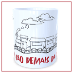 Caneca Trem Bão Porcelana Branca - Estilo Country | João Rural