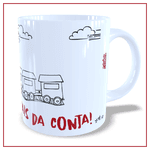 Caneca Trem Bão Porcelana Branca - Estilo Country | João Rural