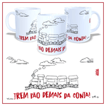Caneca Trem Bão Porcelana Branca - Estilo Country | João Rural