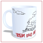 Caneca Trem Bão Porcelana Branca - Estilo Country | João Rural