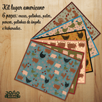 Kit - 6 Jogos Americano Coleção Animais