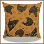 Capa de Almofada Galinha D'Angola Amarela - Decoração Rústica Country | João Rural