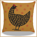 Capa de Almofada Galinha D'Angola Amarela - Decoração Rústica Country | João Rural