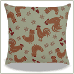 Capa de Almofada Galo Verde - Decoração Rústica Country | João Rural 