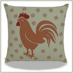 Capa de Almofada Galo Verde - Decoração Rústica Country | João Rural 