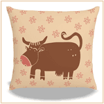 Capa de Almofada Vacas Laranja - Decoração Rústica Country | João Rural 