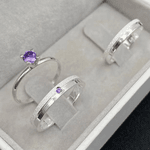 Combo + Trio Alianças Baratas Itumbiara 3mm Solitário Roxo