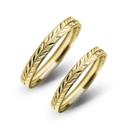 Aliança de Casamento em Ouro 18k Folhas 