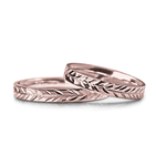 Aliança de Casamento em Ouro Rose 18k Folhas 