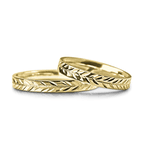 Aliança de Casamento em Ouro 18k Folhas 