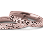 Aliança de Casamento em Ouro Rose 18k Folhas 