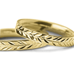 Aliança de Casamento em Ouro 18k Folhas 