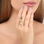 Anel semijoia cobra