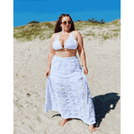 Biquíni Plus Size Cortininha Branco de Renda 0116.07