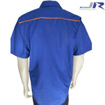 Camisa Manga Curta Colarinho e Viés Frente e Costa Colorido