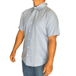 Camisa Manga Curta Colarinho Colorido