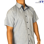 Camisa Manga Curta com Colarinho e Patê Colorido
