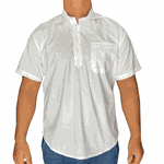Camisa Manga Curta com 5 Botões e Colarinho Colorido