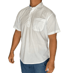 Camisa Manga Curta com 5 Botões e Colarinho Colorido