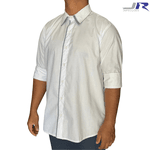 Camisa Manga 3/4 com Viés Colorido Patê e Gola