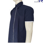 Camisa Manga Curta Viés no Patê e Barra Falsa