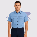 Camisa Manga Curta Com Dois Bolsos - 3076