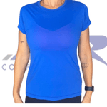 Camiseta Baby Look Slim Esportiva Dry Fit Azul