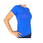 Camiseta Baby Look Slim Esportiva Dry Fit Azul