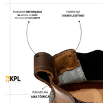 Botina Masculina Detroit em Couro Legítimo cor Cenoura Forrada em Couro Linha KPL Premium