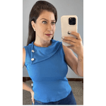 BLUSA BOTÃO - AZUL