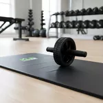 Kit Roda Abdominal Exercícios Lombar Colchonete D50 Preto