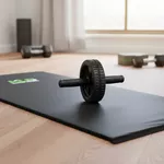 Kit Roda Abdominal Exercícios Lombar Colchonete D50 Preto