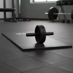 Kit Roda Abdominal Exercícios Lombar Colchonete D50 Preto
