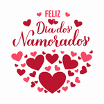 Adesivo para Vitrine Feliz Dia dos Namorados Corações Amor